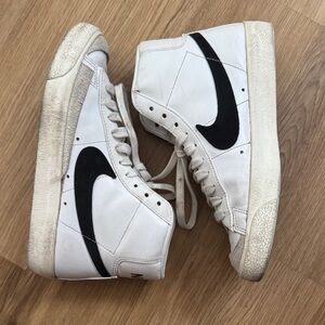 Nike BLAZERS White and Black High-Top Sneakers
